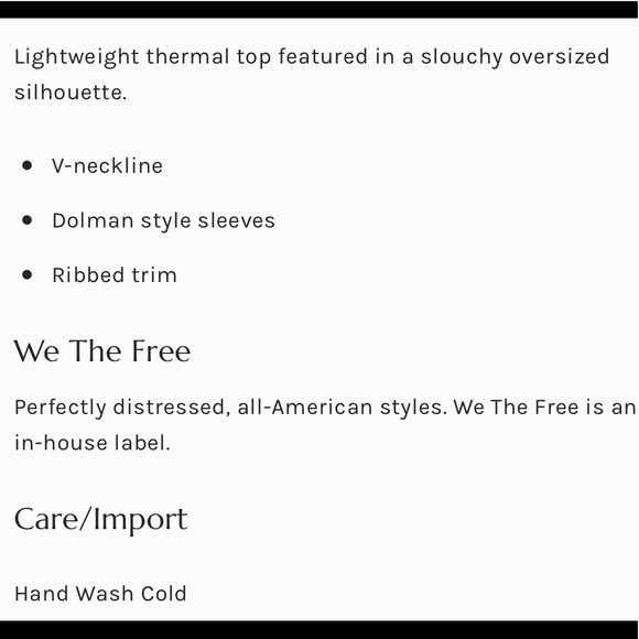 Free people south side thermal NWT - Picture 2 of 2